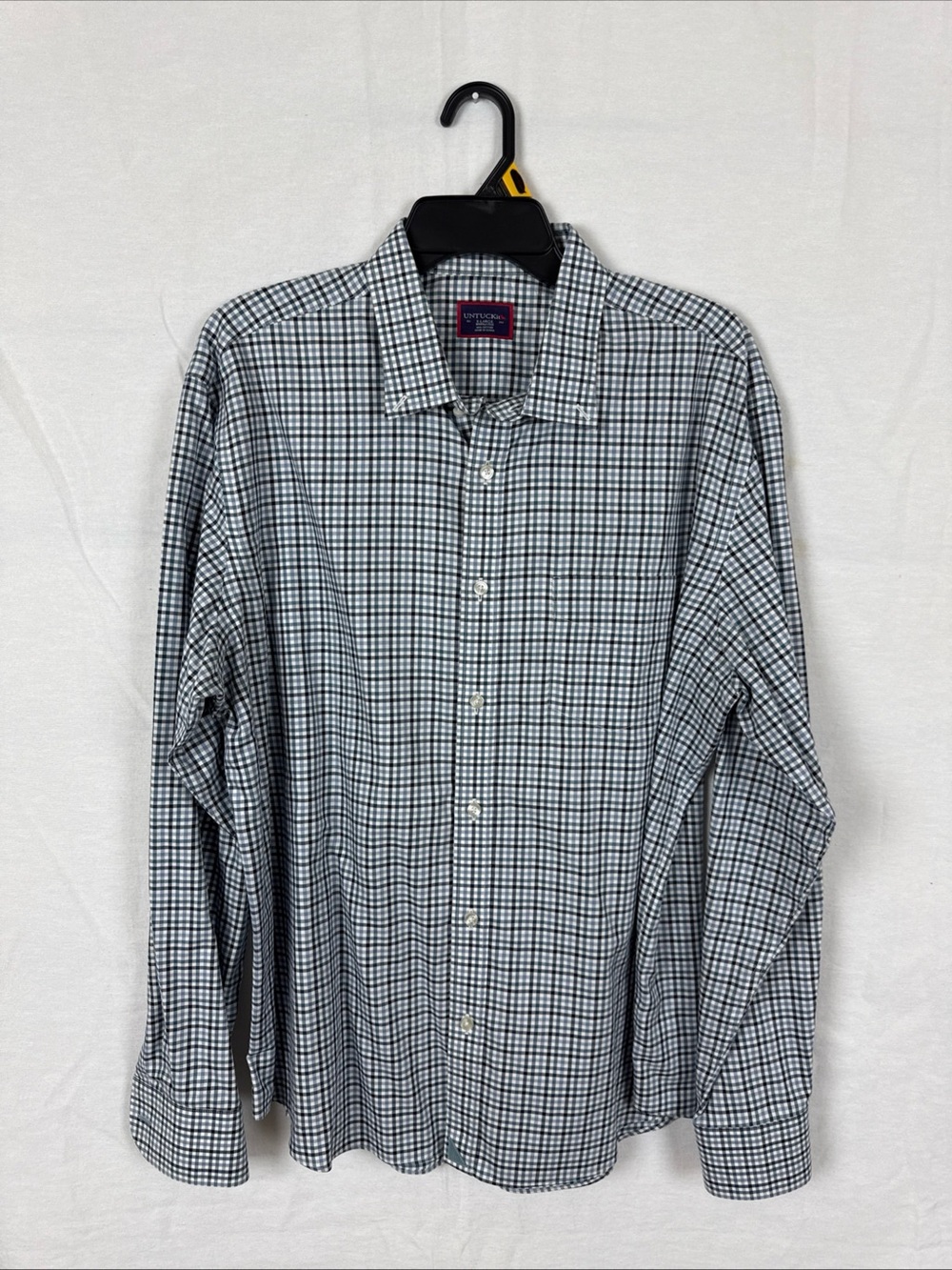 UNTUCKit Men's Black & White Micro-Check Button-Down Shirt